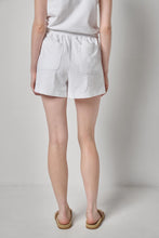 Textured Terry Front Seam Short, White