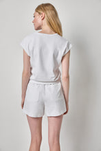 Textured Terry Sleeveless Cardigan, White