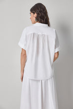 Elbow Sleeve Button Down, White