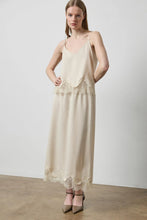 Crepe Satin Cami with Lace Trim