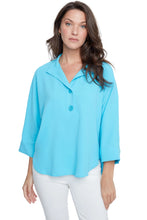V-Neck Two Button Top, Ocean