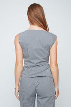 Indigo Check Wrap Waist Top