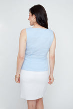 Blue Stripe Wrap Waist Top