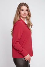 Claret V-Neck Collared Blouse
