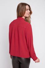 Claret V-Neck Collared Blouse