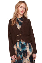 Double Button Cardigan, Chocolate