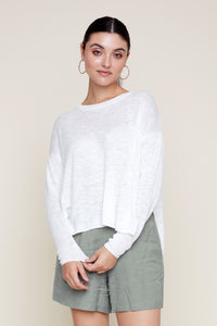 Creme Relaxed Knit Top