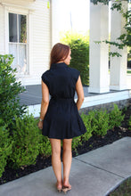 Solid Poplin Sheridan Shirt Dress, Navy