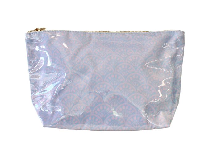 Clear Coat Zipper Pouch, Periwinkle