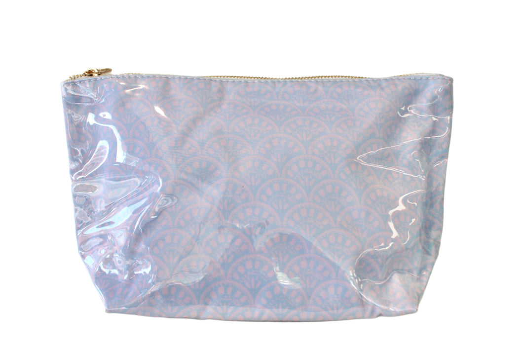 Clear Coat Zipper Pouch, Periwinkle