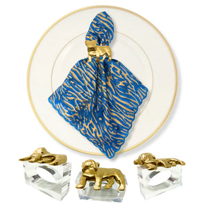 Bulldog Acrylic Napkin Rings [SET OF 4]