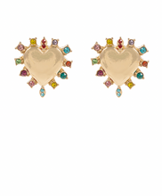 Stone and Heart Earrings