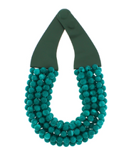 Belle Beaded Necklace, Deep Teal