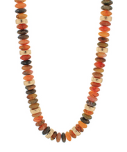 Neutral Mix & Gold Rondelle Necklace