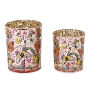 Butterfly Silhouette Antiqued Tealight/Votive Candleholders [SET OF 2]