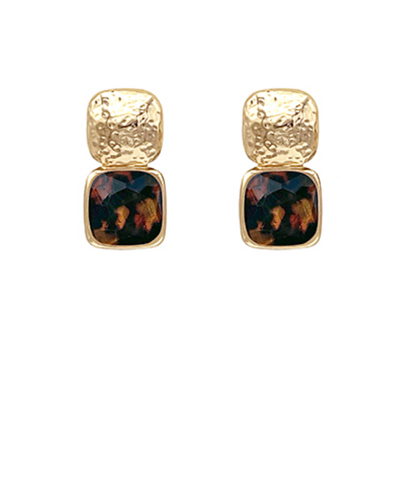 Caroline Stone Square Earrings