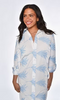 Blue Palm Button Up Midi Shirtdress