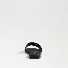 Bay Multicolor Slide Sandal, Black Linen Faux Raffia