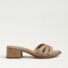 Farrin Block Heel Slide Sandal, Buff Tan/Cyprus