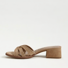 Farrin Block Heel Slide Sandal, Buff Tan/Cyprus