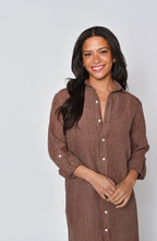 Girlfriend Midi Dress, Brown Stripe