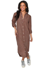 Girlfriend Midi Dress, Brown Stripe