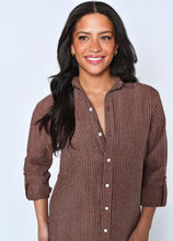 Girlfriend Midi Dress, Brown Stripe