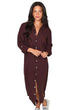 Girlfriend Midi Dress, Brown Jacquard Linen