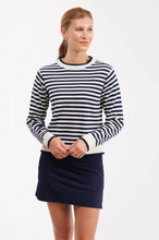Autumn Sweater, Navy/Cream Stripe