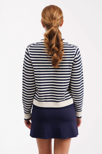 Autumn Sweater, Navy/Cream Stripe
