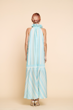 Kenny Striped Ruffle Neck Maxi Dress