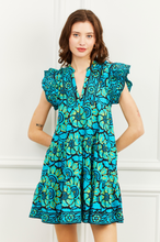 Ember Dress, Shania Turquoise Print