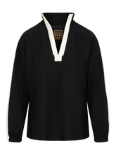 Long-sleeve Poppy Top, Midnight Vanilla