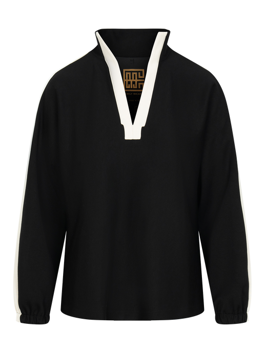 Long-sleeve Poppy Top, Midnight Vanilla