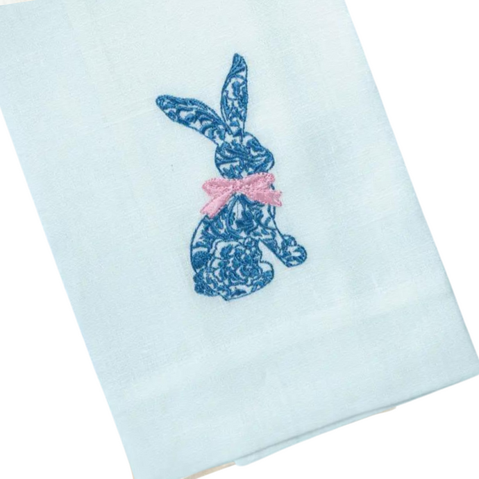 Toile Bunny Tea Towel