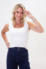 Solid Double Knit Scoop Tank, Ivory