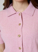 Short Sleeve Button Front Cardi, Shadow Pink