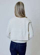 Cable Knit Sweater With Faux Cardi
