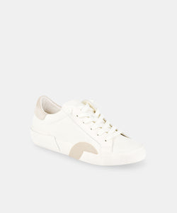 Zina 360 Sneaker, White/Natural Recycled Leather