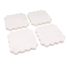 White Marble Scalloped Coasters [Set of 4]