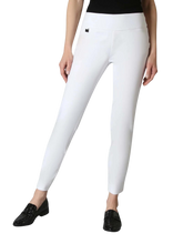 Kathryn Fabric 28" Slim Ankle Pant, White