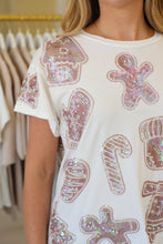 White Frosted Christmas Cookie Oversized Tee