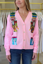 Pink Shard Sequin Sleeve Nutcracker Cardigan