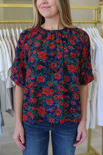 Floral Trim Sleeve Top