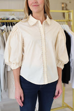 Poplin Top with Ric-Rac Trim