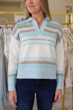 V-Neck Polo Fairisle Sweater