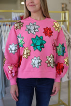 Pink Metallic Present Bows Sweatshirt