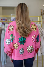 Pink Metallic Present Bows Sweatshirt