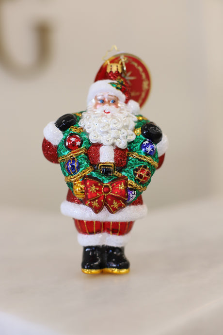 Wreath Wrangler Claus Ornament