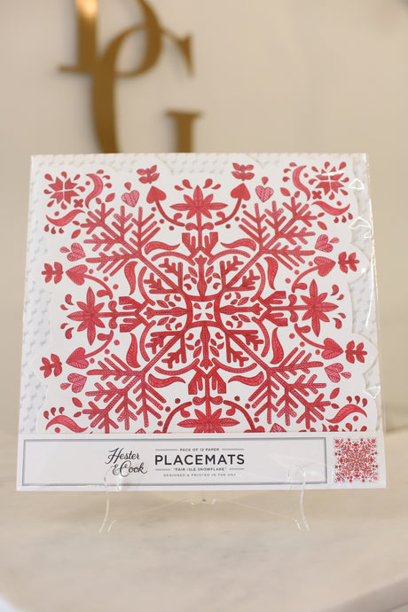 Fair Isle Snowflake Placemat [Pack of 12]